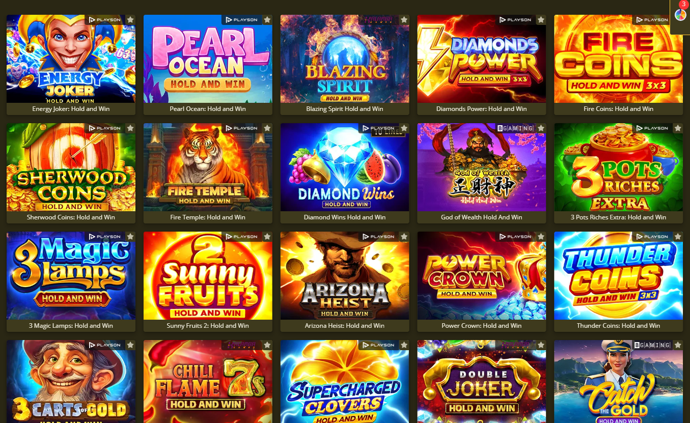 Розділ Hold and Win на сайті Ель Слотс: слоти з фіксацією символів і бонусними раундами